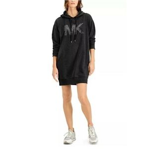 EUC Michael Kors Logo Hoodie Dress Black Medium